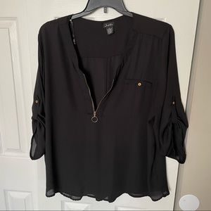 Justify zip front dress shirt